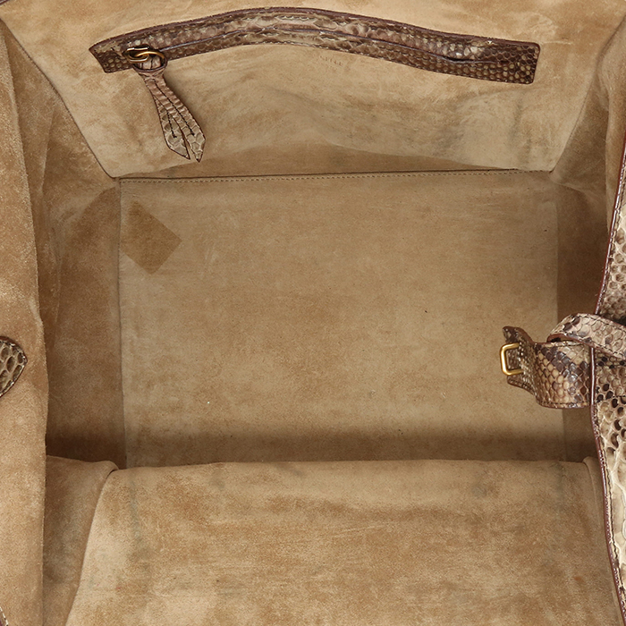 Celine  Cabas Phantom shopping bag  in beige python - Detail D3