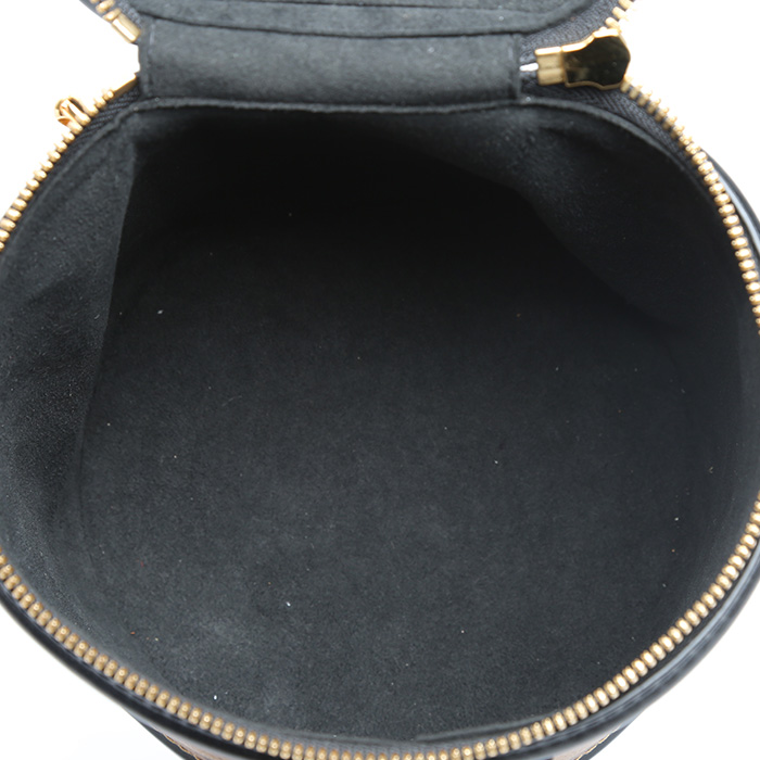 Louis Vuitton Cannes handbag in brown monogram canvas and black leather - Detail D2