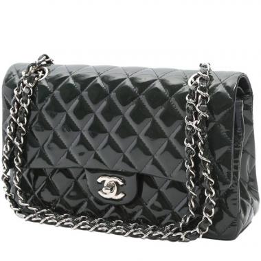 Chanel Pochette Bag Navy Blue - Patent Leather