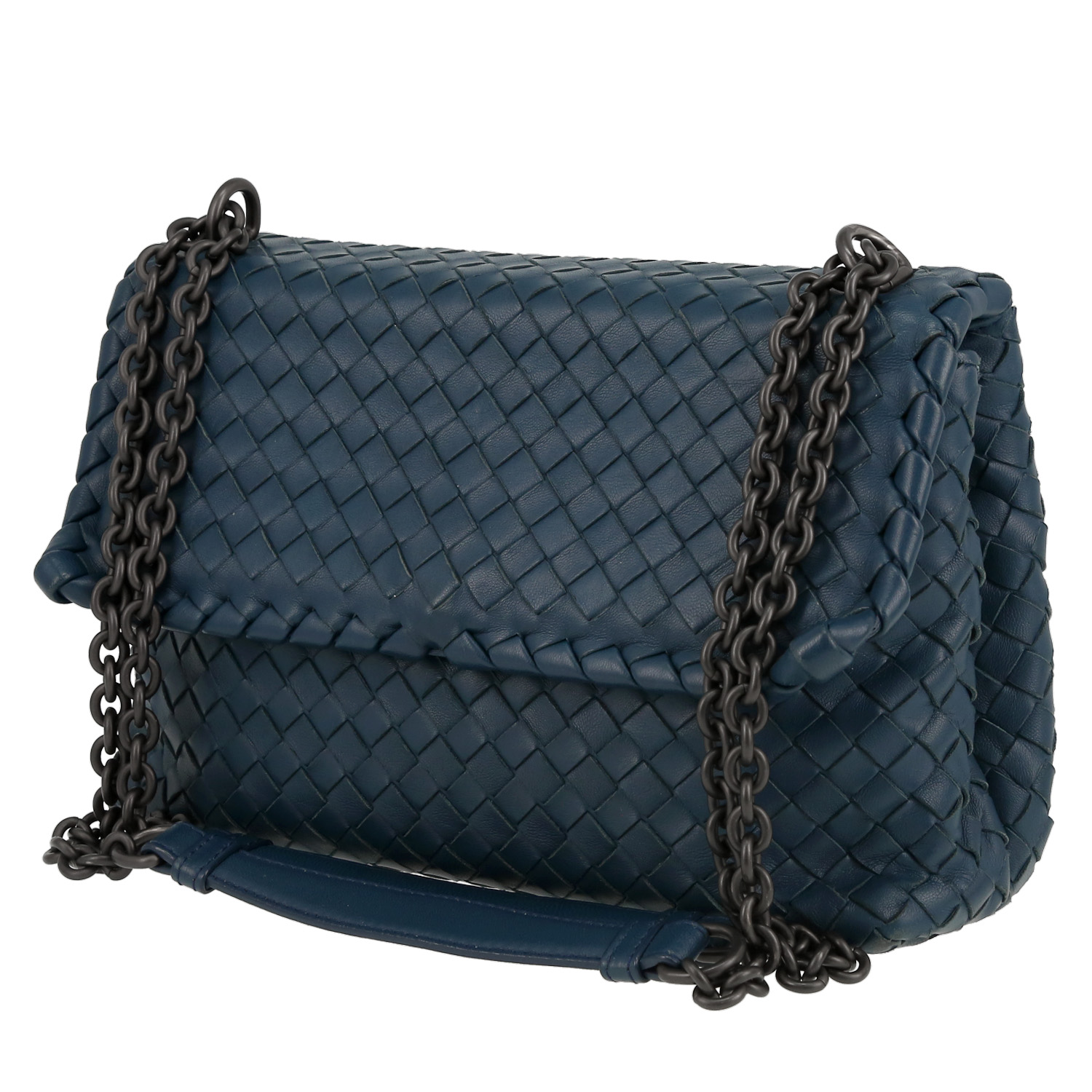 Bottega Veneta Black Intrecciato Leather Mini Olimpia Shoulder Bag