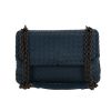 Bolso de mano Bottega Veneta  Olimpia en cuero trenzado azul - 360 thumbnail