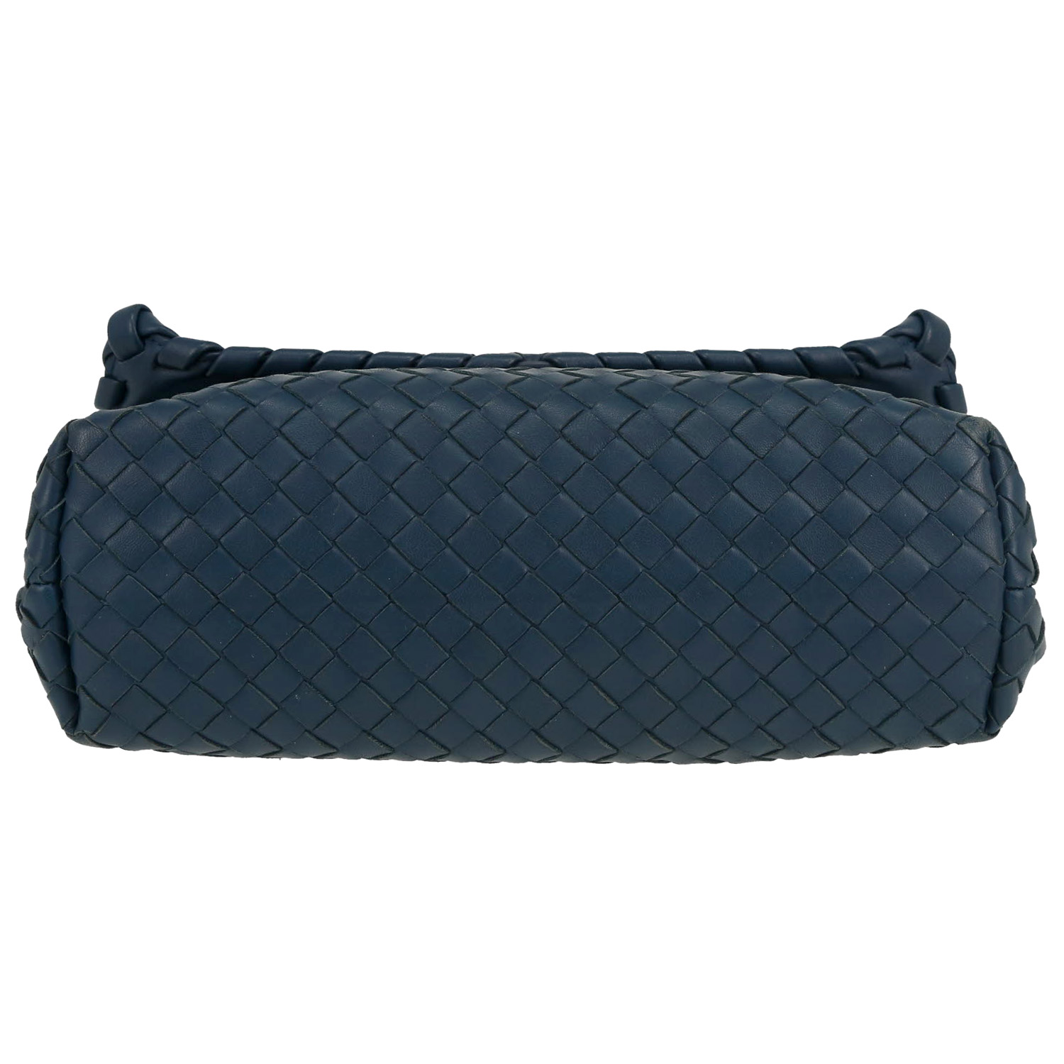 Bolso de mano Bottega Veneta  Olimpia en cuero trenzado azul - Detail D1