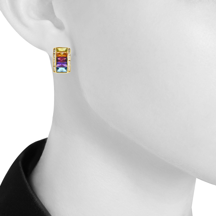 Orecchini H. Stern Rainbow in oro giallo, diamante e pietre colorate