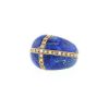 Vintage   1970's ring in yellow gold, sodalite and diamonds - 00pp thumbnail