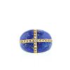 Vintage   1970's ring in yellow gold, sodalite and diamonds - 360 thumbnail