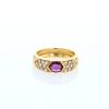 Vintage  ring in yellow gold, ruby and diamonds - 360 thumbnail