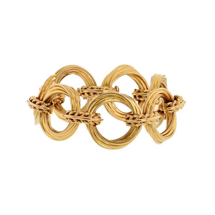 Brazalete época años 70 articulado Vintage  de oro amarillo - 00pp