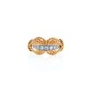 Vintage   1950's ring in platinium, yellow gold and diamonds - 360 thumbnail