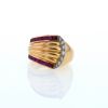 Vintage   1940's ring in yellow gold, diamonds and ruby - 360 thumbnail