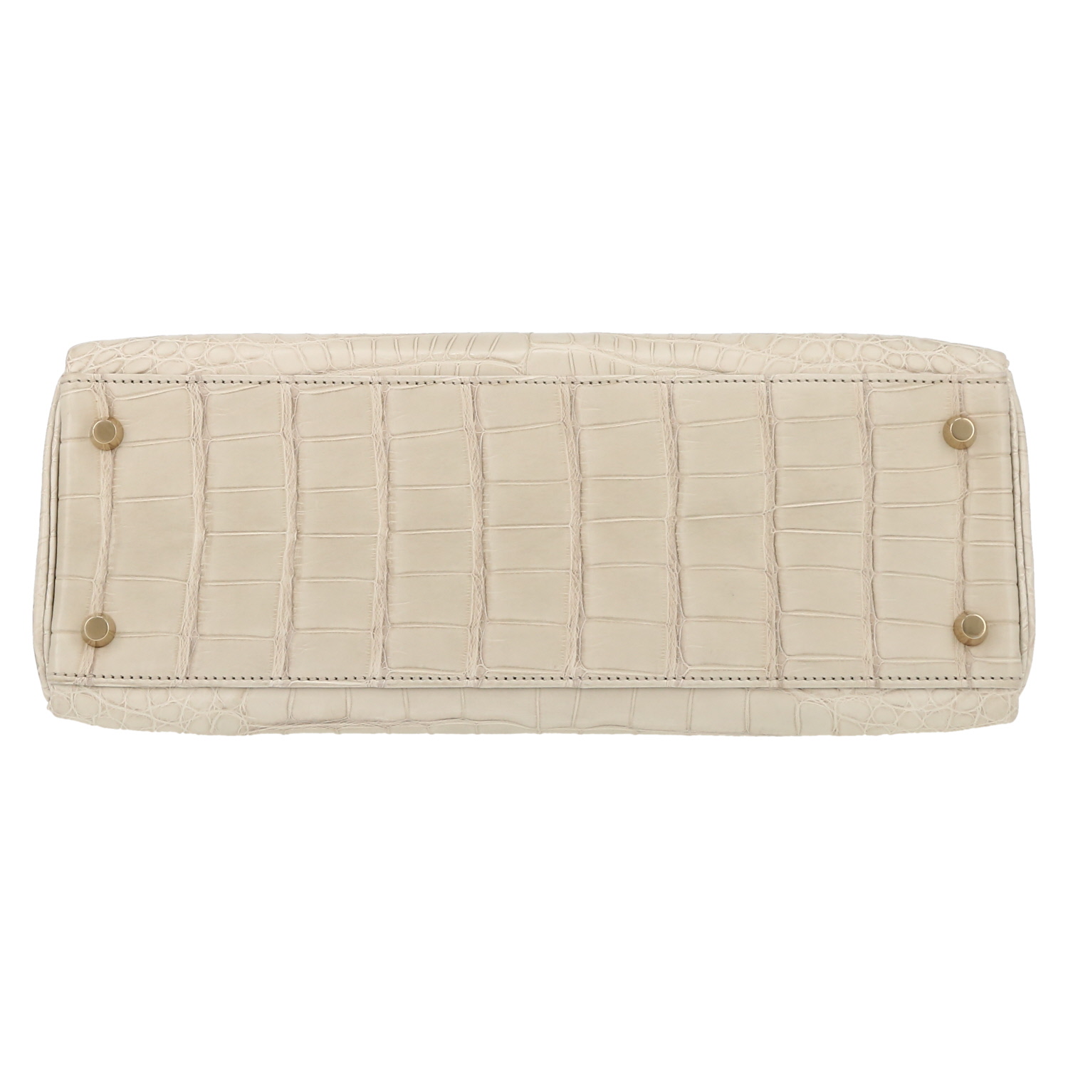 Sac à main Hermès  Kelly 32 cm en alligator Gris-Béton - Detail D4