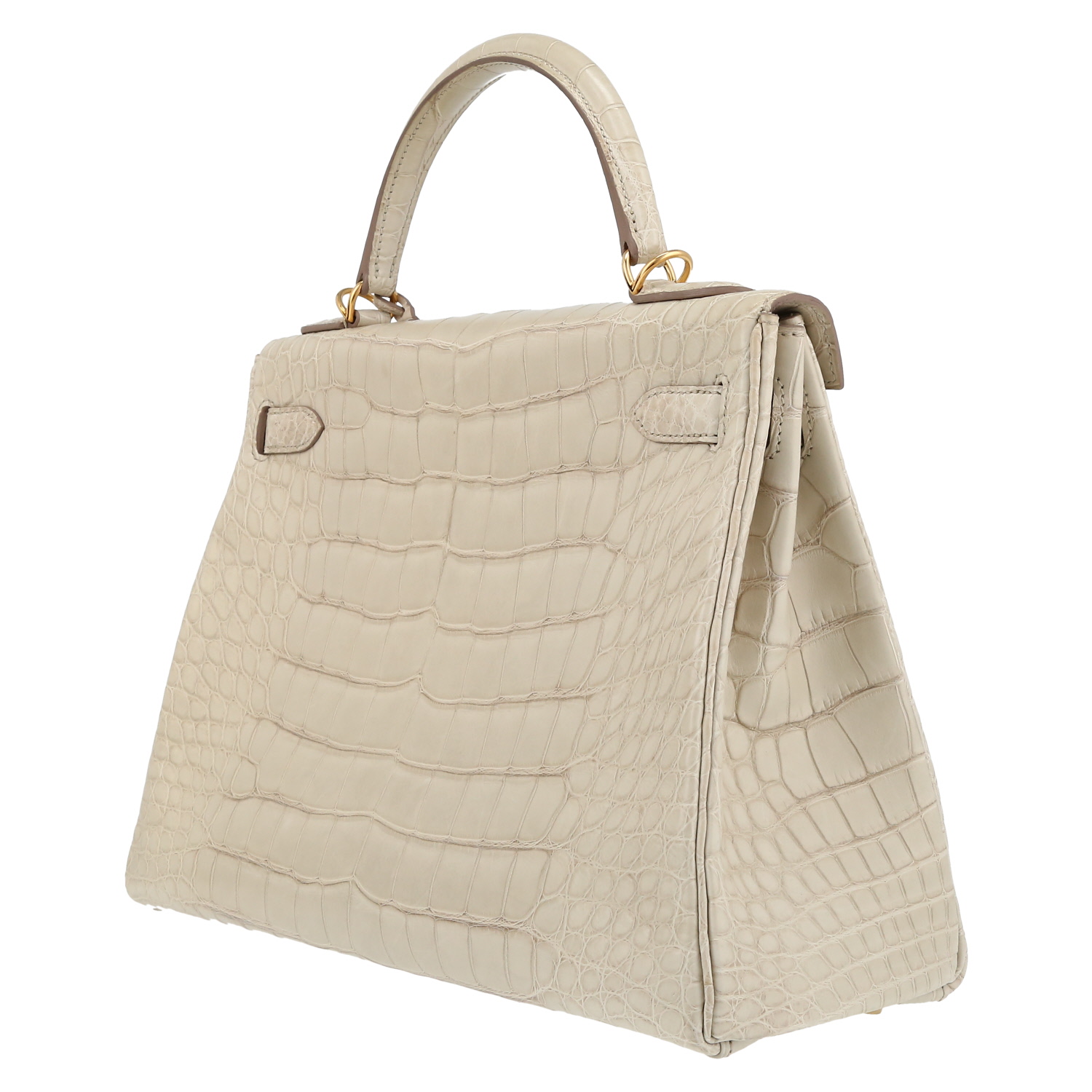 Borsa Hermès  Kelly 32 cm in alligatore Gris-Béton - Detail D5