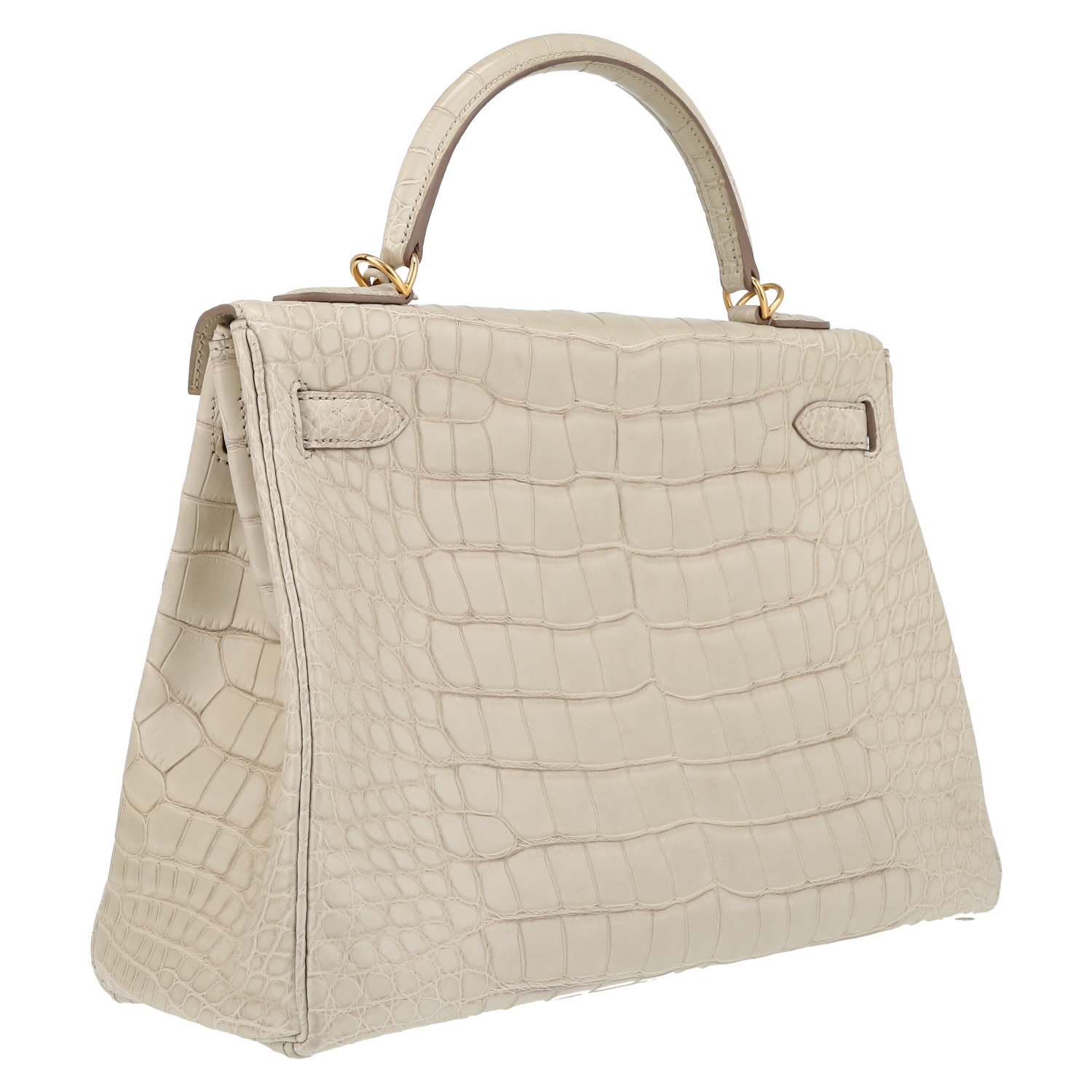 Borsa Hermès  Kelly 32 cm in alligatore Gris-Béton - Detail D6