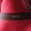 Sac cabas Hermès  Garden en toile rose et cuir bordeaux - Detail D3 thumbnail