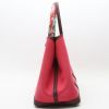 Hermès  Garden shopping bag  in pink canvas  and burgundy leather - Detail D5 thumbnail