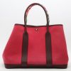 Hermès  Garden shopping bag  in pink canvas  and burgundy leather - Detail D7 thumbnail