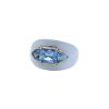 Vintage  ring in white gold, chalcedony and aquamarine - 00pp thumbnail
