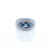 Bague Vintage en or blanc, calcédoine et aigue-marine - 360 thumbnail
