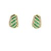 Vintage  earrings in yellow gold, diamonds and emerald - 360 thumbnail