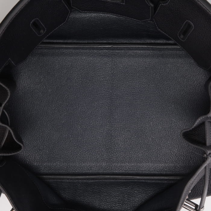 Borsa da spalla o a mano Hermès  Birkin Shoulder in pelle taurillon clemence blu marino - Detail D8