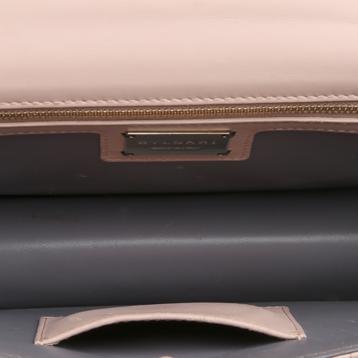 Sac bandoulière Bulgari  Forever en cuir rose-poudre - Detail D2