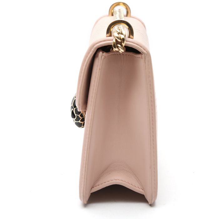 Bulgari  Forever shoulder bag  in powder pink leather - Detail D5
