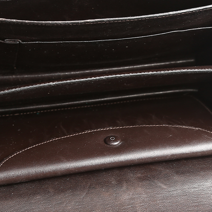 Bolso de mano Hermès  Vintage en cuero box marrón - Detail D2