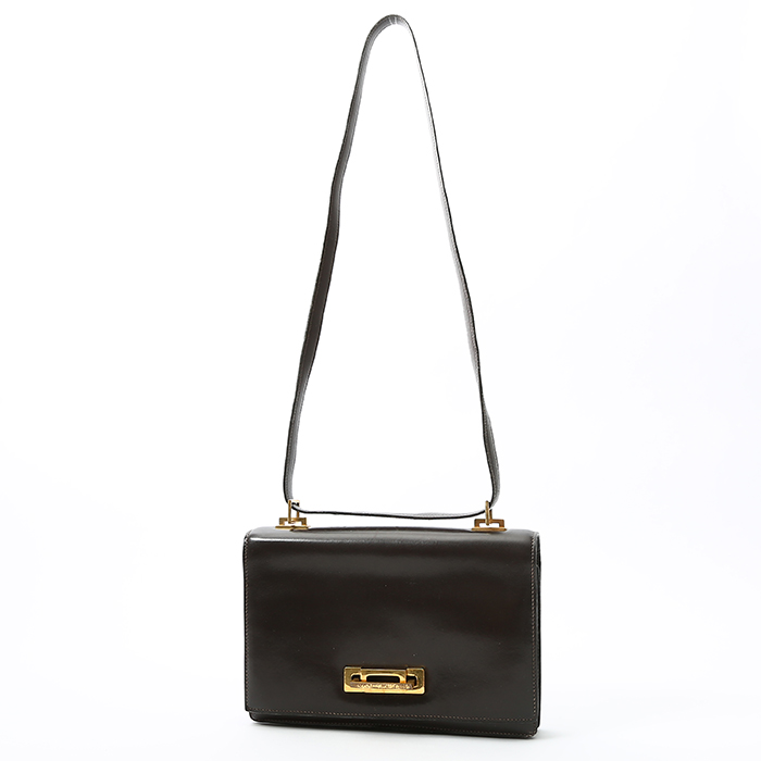 Hermès  Vintage handbag  in brown box leather - Detail D8