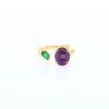 Dior Diorama Précieuse ring in yellow gold, amethyst and emerald - 360 thumbnail