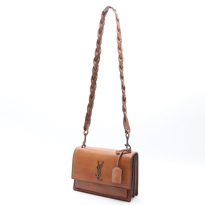 Borsa a tracolla Saint Laurent  Sunset in pelle marrone - Detail D8