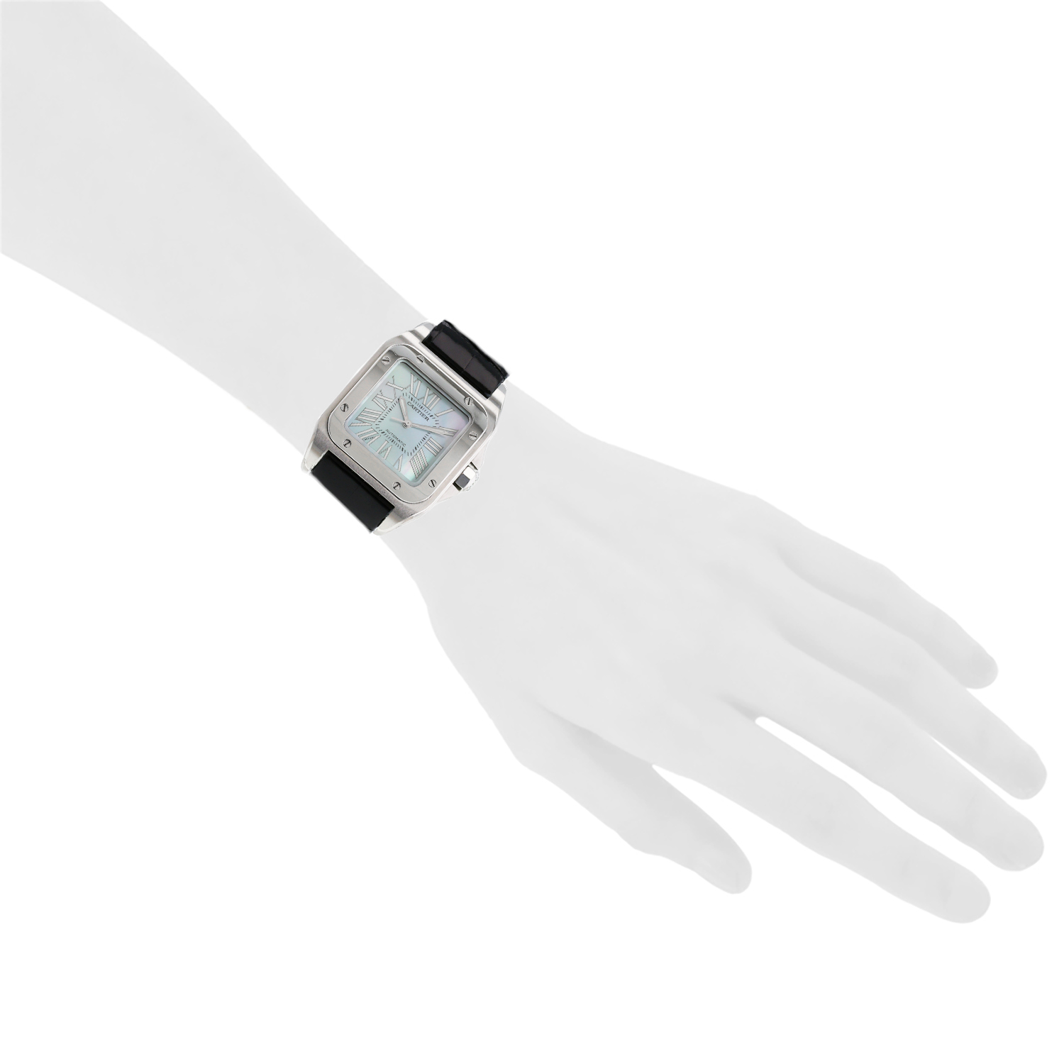 Cartier Santos-100  in stainless steel Circa 2000 - Detail D1