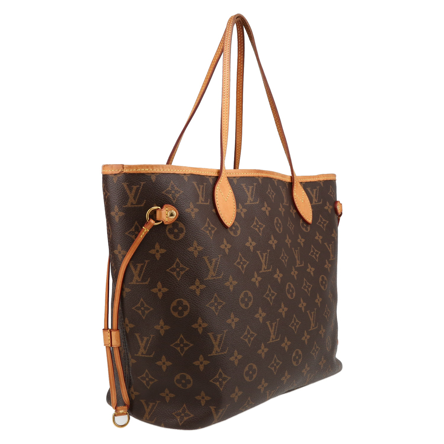 Louis Vuitton  Neverfull Editions Limitées medium model  shopping bag  monogram canvas  and natural leather - Detail D6