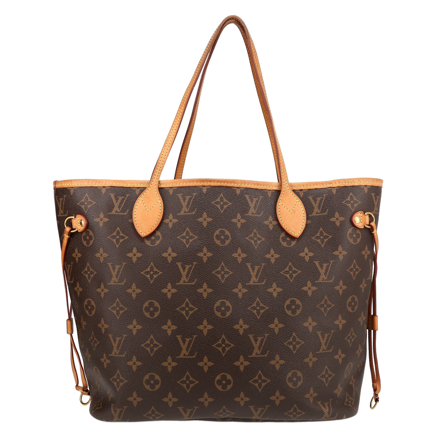 Louis Vuitton  Neverfull Editions Limitées medium model  shopping bag  monogram canvas  and natural leather - Detail D7