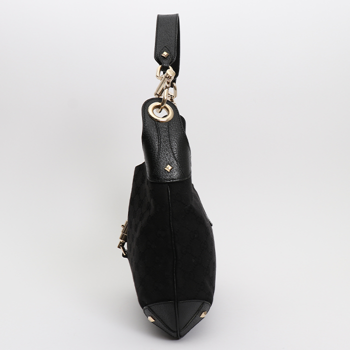 Borsa Gucci  Jackie vintage in tela siglata nera e pelle nera - Detail D5