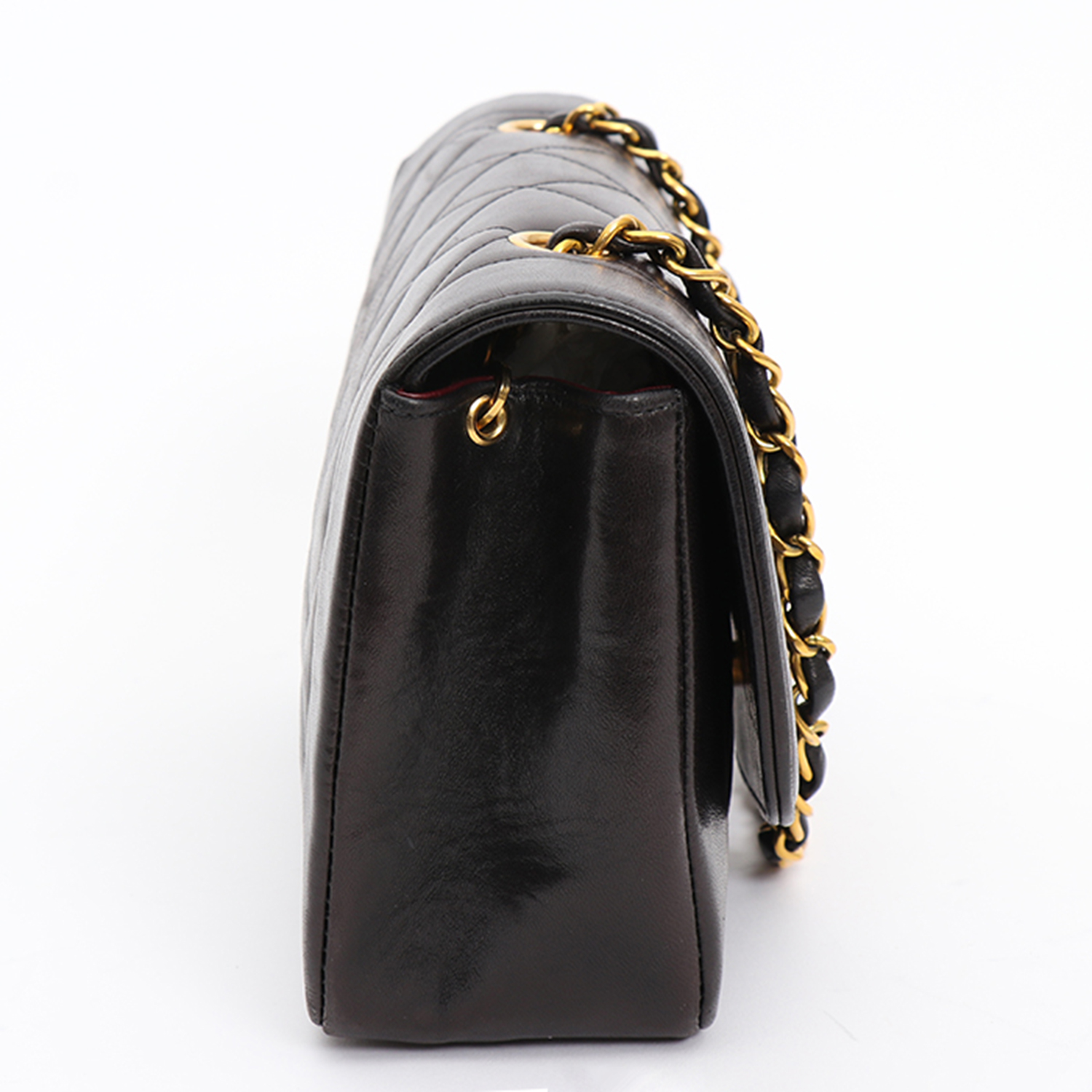 Chanel Diana shoulder bag in brown quilted leather - Detail D6