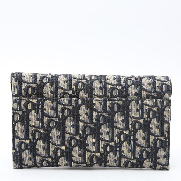 Dior Wallet on Chain shoulder bag in blue monogram canvas Oblique - Detail D7