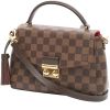 Sac bandoulière Louis Vuitton  Croisette en toile damier ébène et cuir marron - 00pp thumbnail