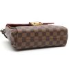 Louis Vuitton  Croisette shoulder bag  in ebene damier canvas  and brown leather - Detail D4 thumbnail