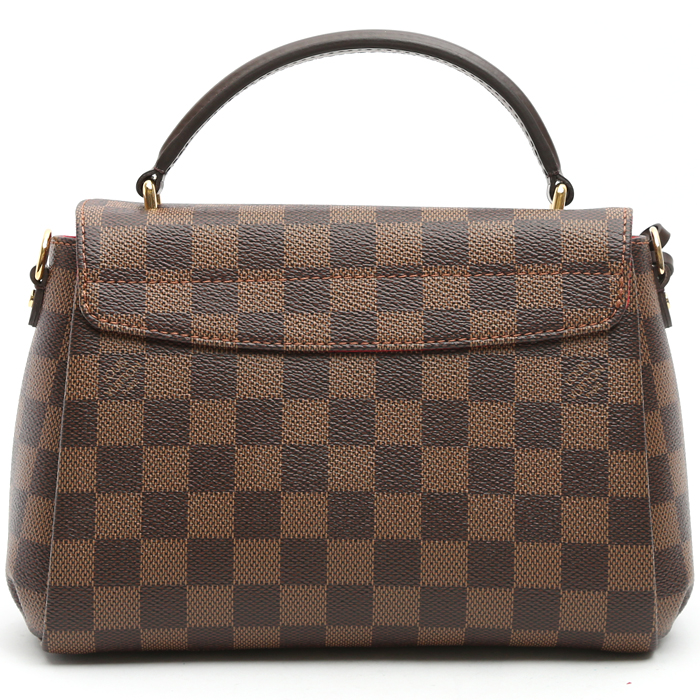 Bolso bandolera Louis Vuitton  Croisette en lona a cuadros ébano y cuero marrón - Detail D7