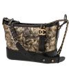 Chanel  Gabrielle  small model  shoulder bag  in gold quilted leather  and black smooth leather - 00pp thumbnail