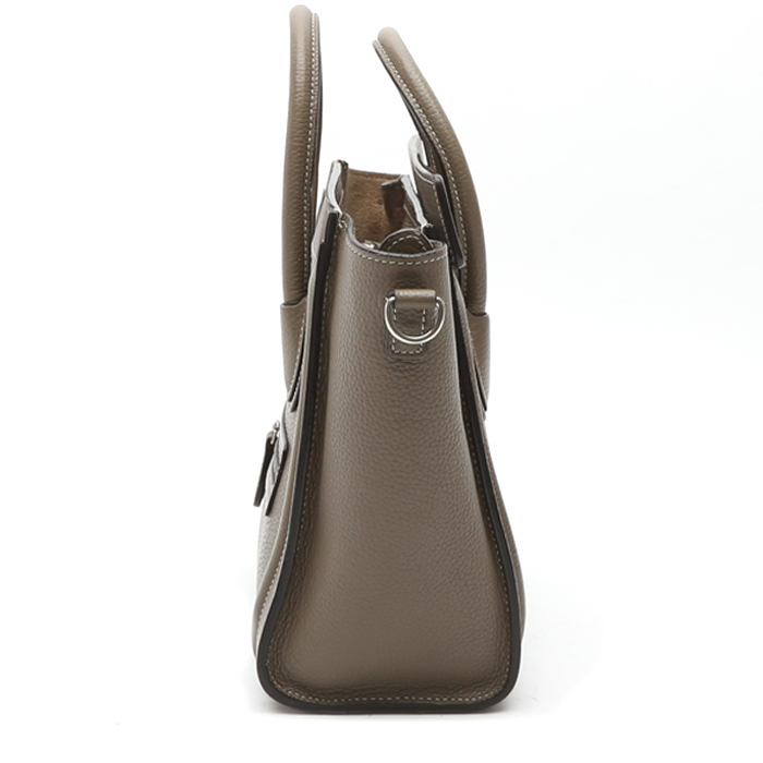 Borsa a tracolla Celine  Luggage Nano modello piccolo  in pelle color talpa - Detail D6