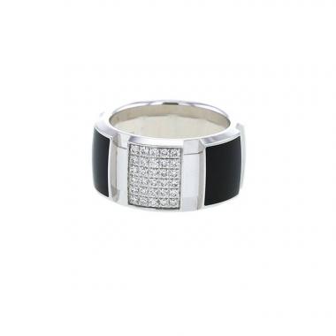 Sortija Chaumet Class One de oro blanco, laca y diamantes