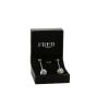 Pendientes colgantes Fred Baie des Anges en oro blanco, perlas cultivadas y diamantes - Detail D2 thumbnail
