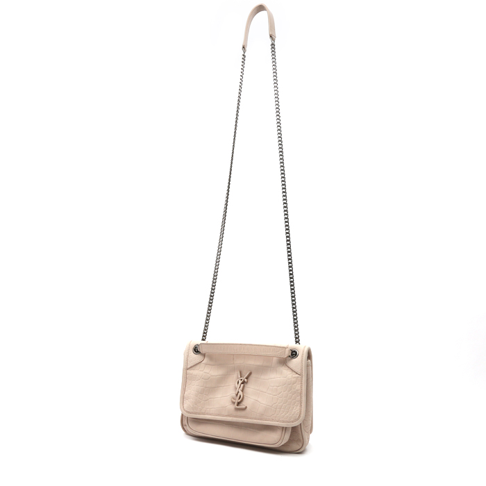 Bolso bandolera Saint Laurent  Niki Baby modelo pequeño  en cuero beige - Detail D8