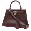 Sac à main Hermès  Kelly 25 cm en chevre bordeaux - 00pp thumbnail