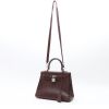Sac à main Hermès  Kelly 25 cm en chevre bordeaux - Detail D9 thumbnail