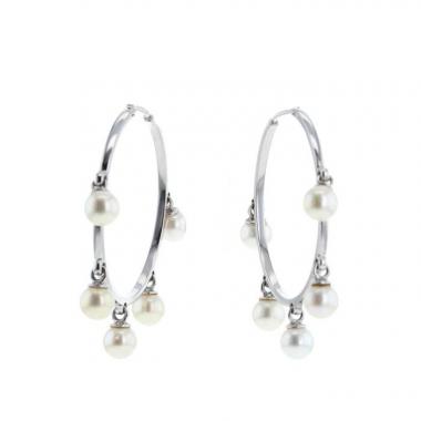 Dior Belle des Iles hoop earrings in white gold and diamonds