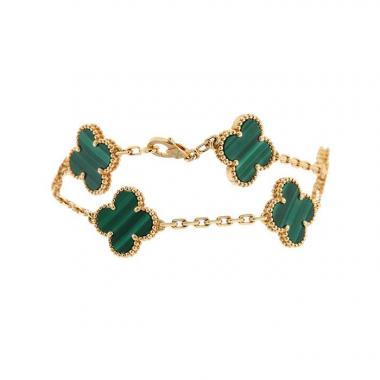 Bracciale Van Cleef & Arpels Alhambra Vintage in oro giallo e malaquita