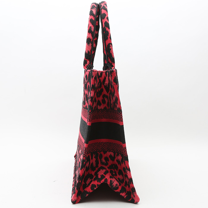 Dior  Book Tote medium model  shopping bag  in pink and black canvas - Detail D5