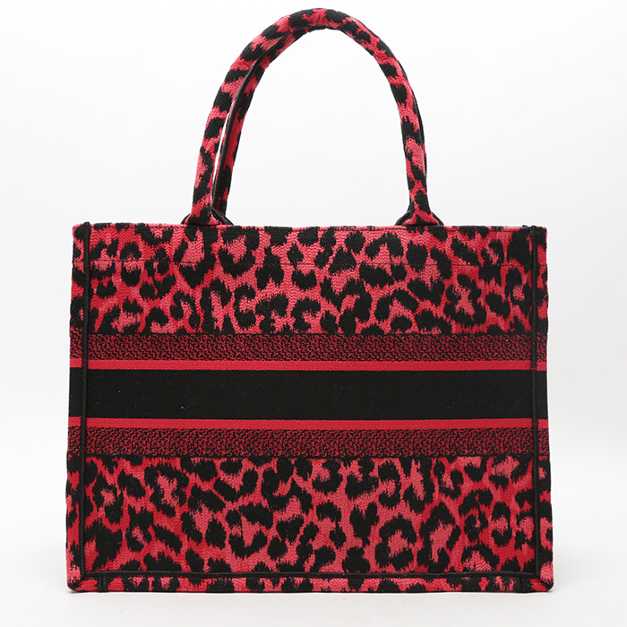 Dior  Book Tote medium model  shopping bag  in pink and black canvas - Detail D7