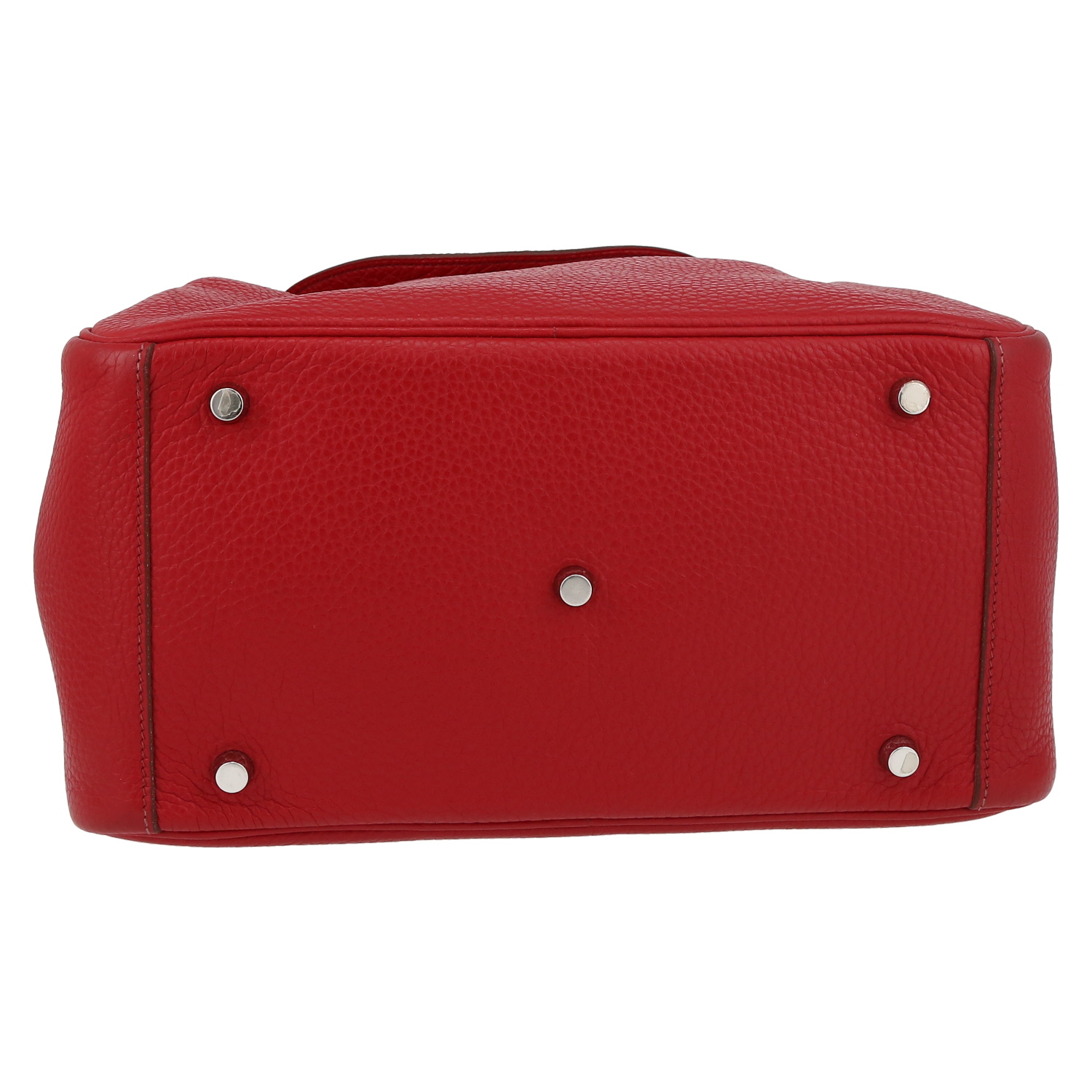 Bolso de mano Hermès  Lindy 26 cm en cuero togo rojo - Detail D4